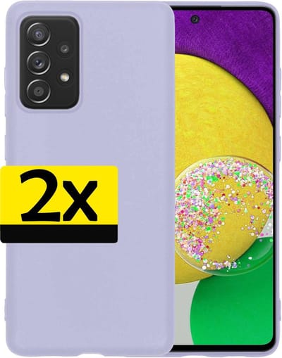 Hoesje - 2 Stuks - Geschikt voor Samsung Galaxy A52s 5G - Sterk & Shockproof - Case Siliconen - Back Cover - Telefoon Hoes - Telefoonhoesjes - Lila