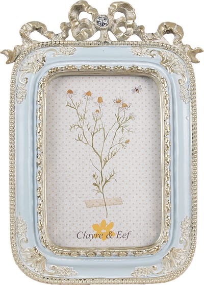 Clayre & Eef Fotolijst 10x15 cm Blauw Polyresin