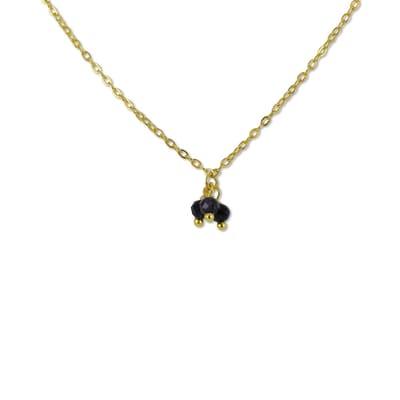 New Bling 9SIL-22292 Zilveren Ketting met Hangertje - Dames - 3 Groen Agaat Kraaltjes - 2,8 mm - Ankerschakel - 40 + 5 cm - 1,3 mm - Zilver - Gold plated (Verguld/Goud op Zilver)