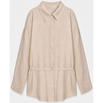 Lange Geknoopte Woven Blouse