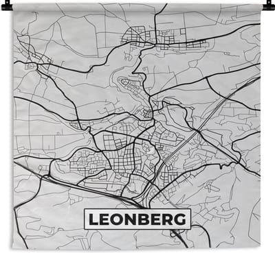 Wandkleed - Wanddoek - Kaart - Duitsland - Plattegrond - Stadskaart - Leonberg - 180x180 cm - Wandtapijt