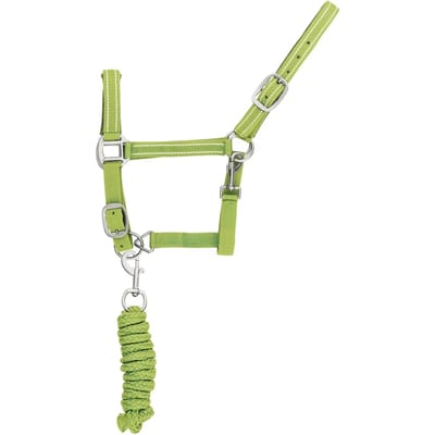 Reflecterende nylon halster en longe voor paarden Supreme