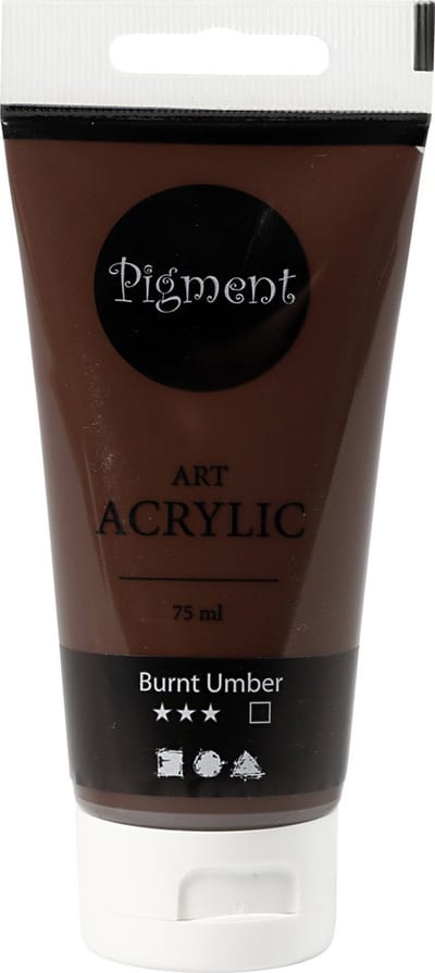 Acryl Verf, semi-glanzend, dekkend, burnt umber, 75 ml/ 1 fles
