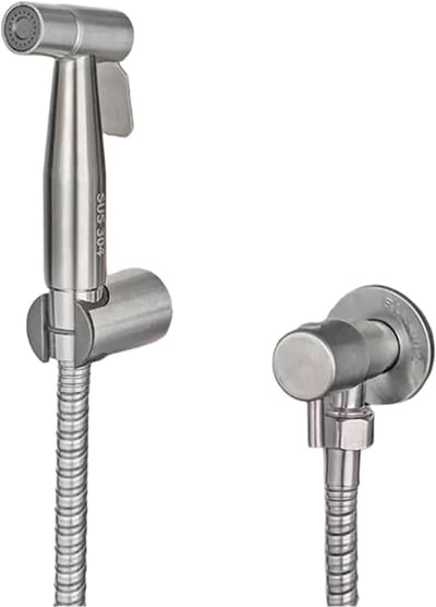 longziming -RVS 304 Handbidet Sproeier – zilver, Loodvrij, Krachtige Waterstraal, Lekvrij & Hygiënisch voor Toilet, Baby- en Huisdierverzorging