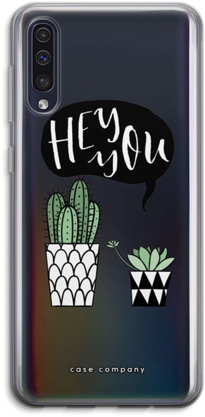 Case Company® - Hoesje geschikt voor Samsung Galaxy A50 hoesje - Hey you cactus - Soft Cover Telefoonhoesje - Bescherming aan alle Kanten en Schermrand