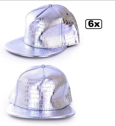 6x Baseball Cap rapper zilver