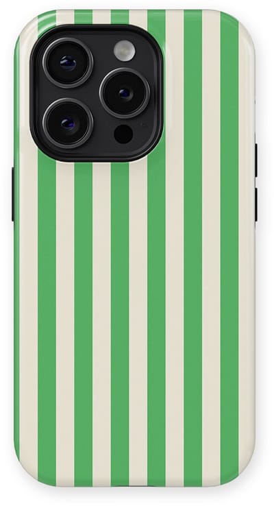 DripCase Gestreept Hoesje geschikt voor iPhone 14 Pro | Backcover met Mag | Stripes Motief | Trendy Case geschikt voor iPhone 14 Pro met Strepen Pistachio Cream