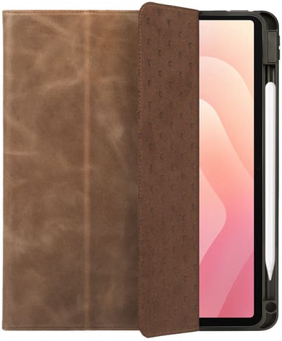 Rosso Elite Hoes Geschikt voor Samsung Galaxy Tab S11 - 2-in-1 Echt Leer Book Case en Back Cover - Magnetisch Uitneembaar Hoesje - Beschermhoes Bruin