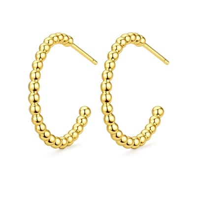 Verguld Dames Oorringen - Dames Oorringen - Goudkleurig Hoepel oorbellen - Hoops Earrings - Verguld Echte Zilver 925 - Amona Jewelry