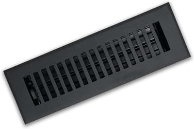 Vloerrooster - Ventilatierooster - Luchtstroom Regelen - Gietijzer Look - 2x12 Inch - Zwart