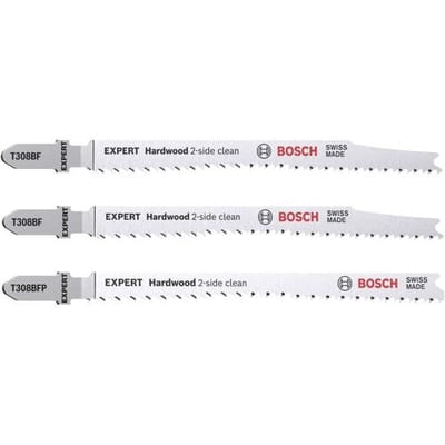 Bosch Accessories 2608900549 Expert Hardwood 2-side clean set decoupeerzaagbladen, 2-delig, T308BF/BFP 3 stuk(s)
