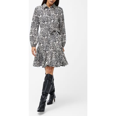 French Connection Leopard Print Swing Dress Black Multi Größe: 6 | Blusenkleider Outlet | Damen | Schwarz