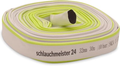 Platte Zuigslang - Industrieslang Dompelpomp - Water Verpompen - Plat Oprolbaar Robuust - 32 mm - Wit Groen