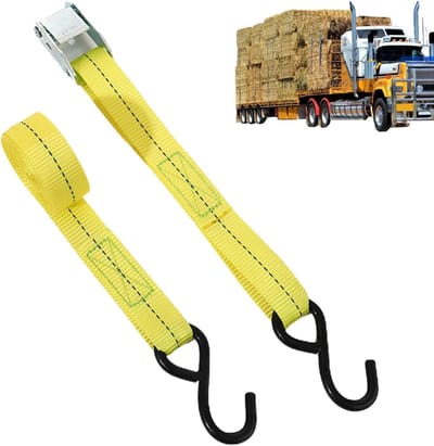 Spanbanden Set - Vastzetbanden - Lading Zekeren - Hoge Trekkracht - 5 Meter - Geel