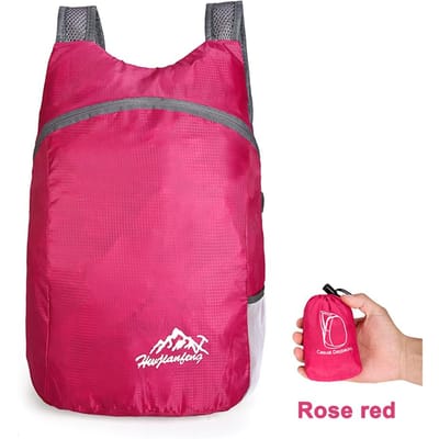 Lichtgewicht Inpakbare Tas Opvouwbare Ultralichte Outdoor Rugzak Waterdichte Wandel Reizen Rugzak Opberg Dagrugzak Kleine Pak rozerode kleur