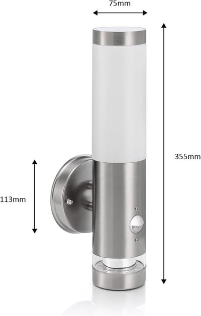 Buiten Wandlamp met PIR Bewegingssensor - Energiezuinige LED Verlichting - Koel Wit Licht