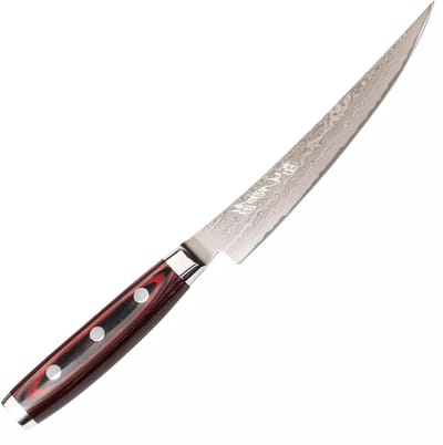 Yaxell Super Gou Uitbeenmes Gebogen 15 cm – 161 Lagen Damaststaal – SG2 Staal – 63 HRC – Canvas-Micarta Heft