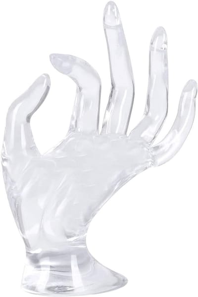 SnelShoppen - Zilveren Sieradenhouder Armbandenstandaard met Handvorm Mannequin voor Display, Organisatie en Opslag - Transparant