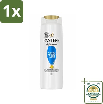 1 x Pantene - Shampoo - Classic Clean - Verfrissende Reiniging - Voor Normaal Haar - 225 ml- Pantene Classic Clean Shampoo - Verfrissende Reiniging - Normaal Haar - Pro-V Voedingsstoffen - Gezonde Glans