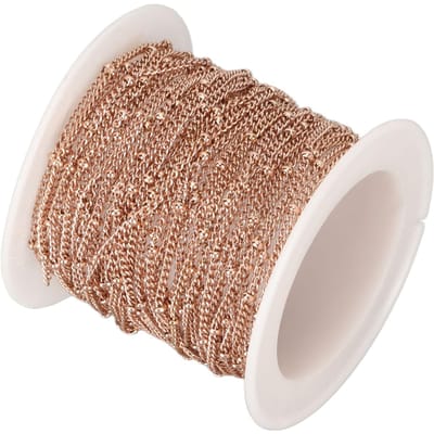 19.6 Voet Roestvrij Stalen Kralenketting DIY Schakelketting voor Ketting Armband Enkelband Sieraden Maken Roségoud brown