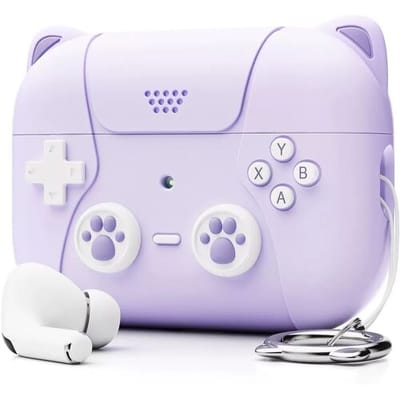 Coverzs Siliconen 'Cute Cat' beschermhoesje geschikt voor AirPods Pro / Pro 2 - Kattenhoesje - Case - Stijlvolle bescherming
