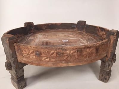 Ronde houten chakki tafel - D75 tot D85  H35