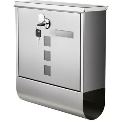 Ochama Wandgemonteerde Brievenbus met Slot, Naamplaatje, Krantenhouder, Eenvoudig te Installeren, voor Thuis, Zilver