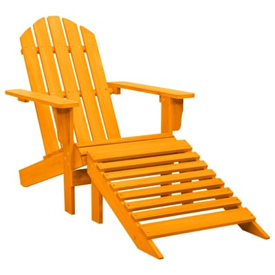 vidaXL - Tuinstoel - Adirondack - met - voetenbank - massief - vurenhout - oranje