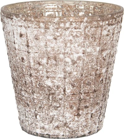 Clayre & Eef Theelichthouder Ø 13x14 cm Bruin Glas Rond Waxinelichthouder
