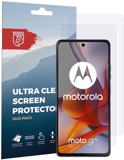 Rosso Screen Protector Geschikt voor Motorola Moto G75 | Ultra Clear Duo Pack | TPU Folie | Case Friendly Beschermfolie | 2 Stuks