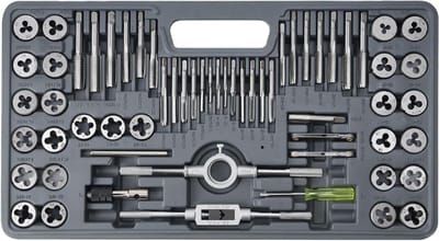 Tap en Matrijs Set - Schroefdraad Snijset - Schroefdraad Repareren - 60 Delige Set - Metrisch en Standaard - Zilver