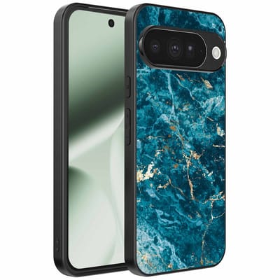 Geschikt voor Google Pixel 10 Telefoonhoesje met marmer opdruk - TPU backcover case blue marble design - Blauw - Smartphonica geschikt voor Google Pixel 10