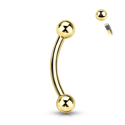 Piercing titanium rond basis extern 1.2x8x3 - goud - LMPiercings