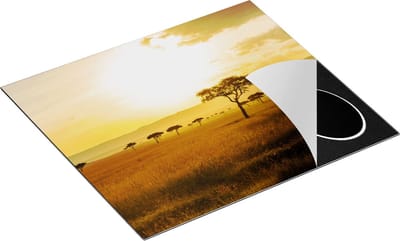Chefcare Inductie Beschermer Zonsondergang in de Savanne - 60x50 cm - Afdekplaat Inductie - Kookplaat Beschermer - Inductie Mat