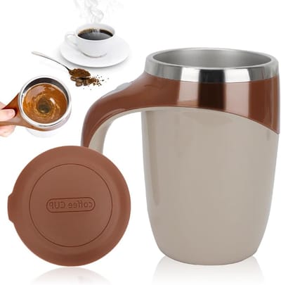 Magische zelfroerende mok voor koffie, thee en warme dranken - RVS, ideaal voor cacao en melk