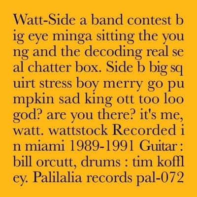 Watt - Recorded In Miami 1989-1991 (LP)