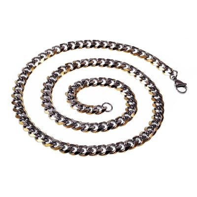 60cm x 8mm Cubaanse Ketting Unisex - Stalen Goudkleur-Zilverkleur - Schakelarmband