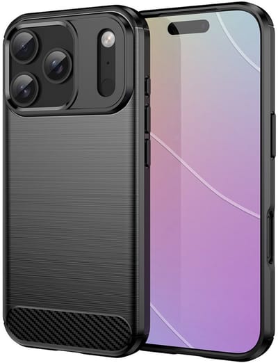 Coverup Hoesje - Geschikt voor iPhone 17 Pro Hoesje - Coverup Armor Brushed TPU Back Cover - Zwart