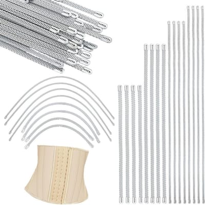 40 Stuks Spiral Metaal Boning in 4 Maten voor Corset Modellering en Kledingontwerp, Ideaal voor Bruidsjurken en Kostuums, Naaibenodigdheden voor Corset Maken