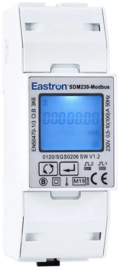 Eastron elektriciteitsmeter - Eastron kWh meter 100A 1-fase digitaal MID (SDM230-Modbus)