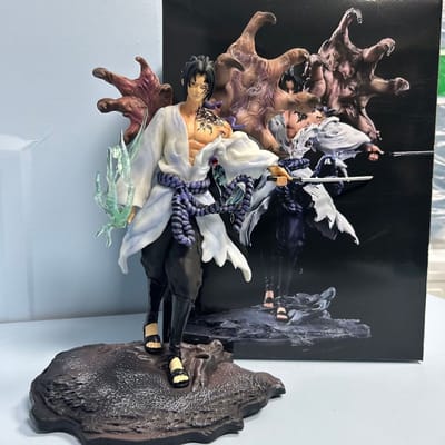 Naruto Sasuke Uchiha IJzeren Gordijn Oproep Serie spot anime figuren Fel positie Zwaard trekken Demon kan Bewegen PVC speelgoed Cadeau gray