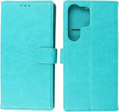 Hoesje Geschikt voor Samsung Galaxy S23 Ultra - Book Case Portemonnee Telefoonhoesje - Groen