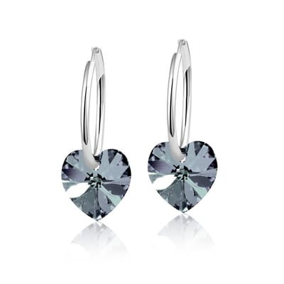 Montebello Oorbellen Claire HZ76 - Swarovski Hart - 925 Zilver Gerhod.- Ø10mm - 20mm