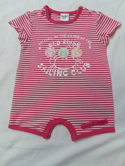 Dirkje - Combi kort - Meisje - streepje roze - 6maand 68