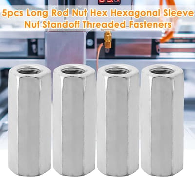 Dailygoods- Koppelingsmoeren 5 Stuks - Zeskantmoeren - Koolstofstaal - Bevestigingen - Corrosiebestendig - M12 x 50 - Moeren