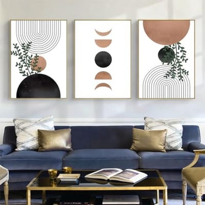 Moderne Abstracte Geometrische Posters Set van 3 - Wanddecoratie voor de L woonkamer