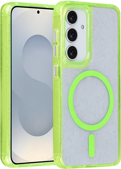TUNIQ telefoonhoesje voor Samsung Galaxy S25 - MagSafe met glitter - Groen