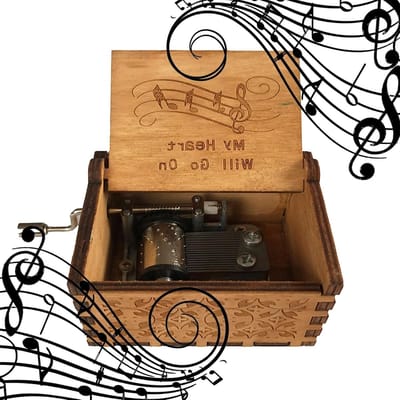 Dailygoods - Hand Crank Music Box - Vintage Houten Muziekdoos (Titanic Thema)