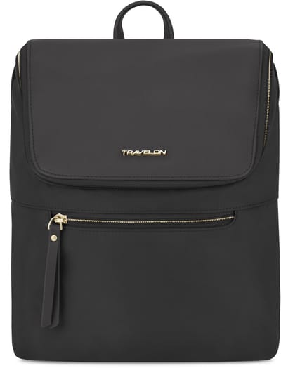 Travelon Addison Anti-diefstal Backpack – Rugzak met RFID, snijbestendige panelen en vergrendelbare ritsen – Zwart
