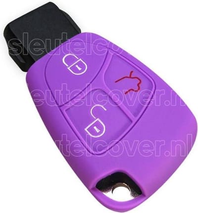 Autosleutel Hoesje geschikt voor Mercedes - SleutelCover - Silicone Autosleutel Cover - Sleutelhoesje Paars